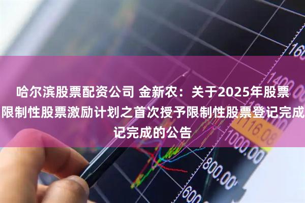 哈尔滨股票配资公司 金新农：关于2025年股票期权与限制性股票激励计划之首次授予限制性股票登记完成的公告