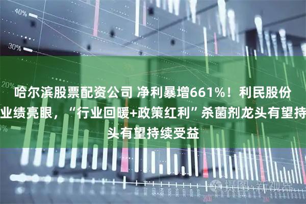 哈尔滨股票配资公司 净利暴增661%！利民股份三季度业绩亮眼，“行业回暖+政策红利”杀菌剂龙头有望持续受益