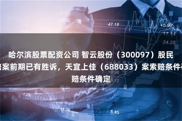 哈尔滨股票配资公司 智云股份（300097）股民索赔案前期已有胜诉，天宜上佳（688033）案索赔条件确定