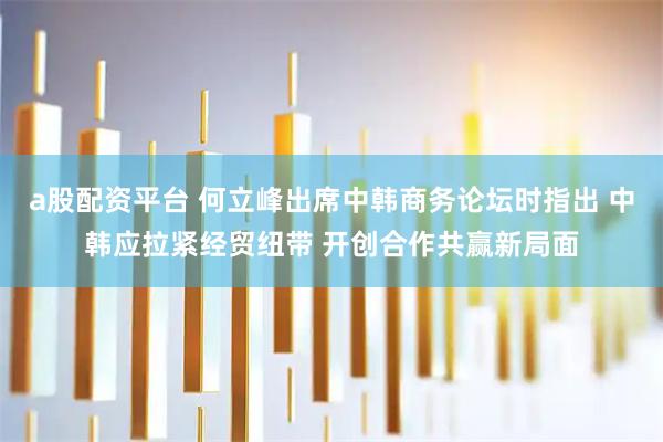 a股配资平台 何立峰出席中韩商务论坛时指出 中韩应拉紧经贸纽带 开创合作共赢新局面